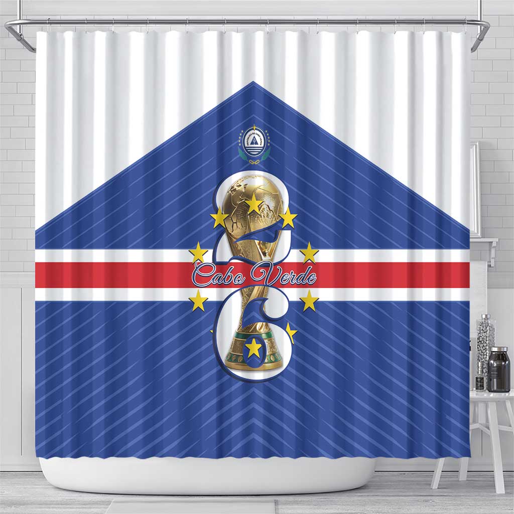 Afro Cape Verde Football Shower Curtain 2026 Tubaroes Azuis First-ever World Cup - African Pride