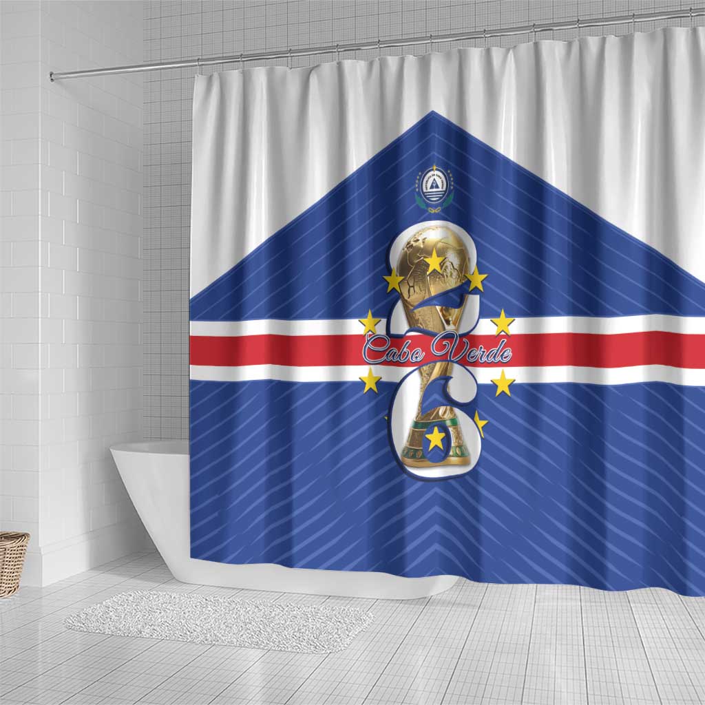 Afro Cape Verde Football Shower Curtain 2026 Tubaroes Azuis First-ever World Cup - African Pride