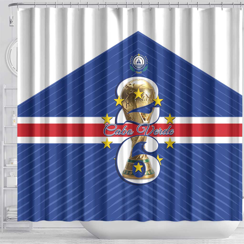 Afro Cape Verde Football Shower Curtain 2026 Tubaroes Azuis First-ever World Cup - African Pride