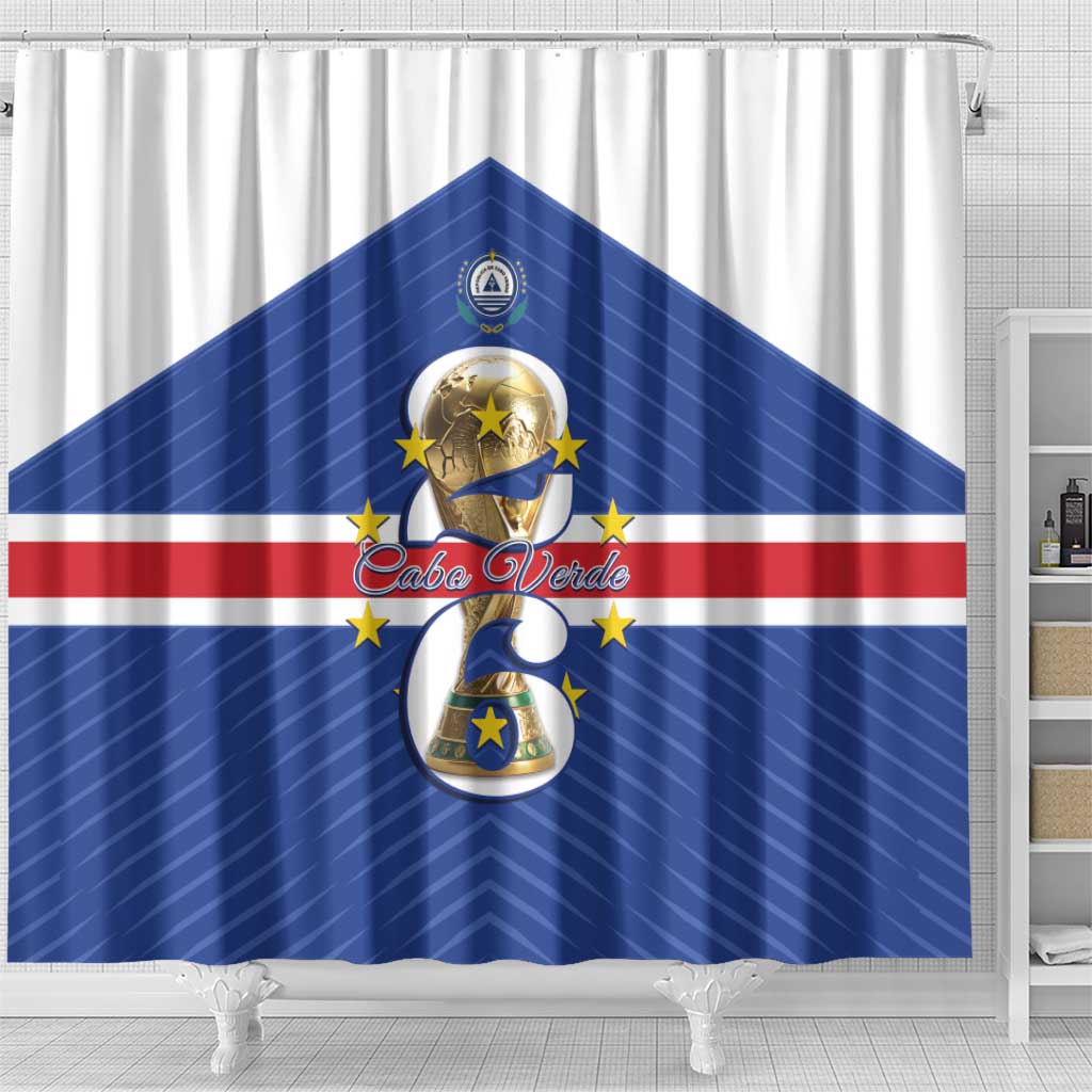 Afro Cape Verde Football Shower Curtain 2026 Tubaroes Azuis First-ever World Cup - African Pride