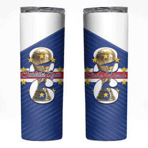 Personalized Afro Cape Verde Football Skinny Tumbler 2026 Tubaroes Azuis First-ever World Cup - African Pride