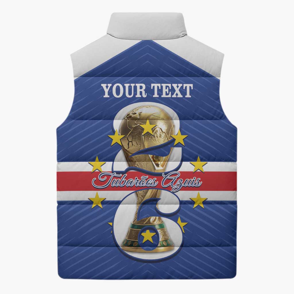 Personalized Cape Verde Football Sleeveless Puffer Jacket 2026 Tubaroes Azuis First-ever World Cup
