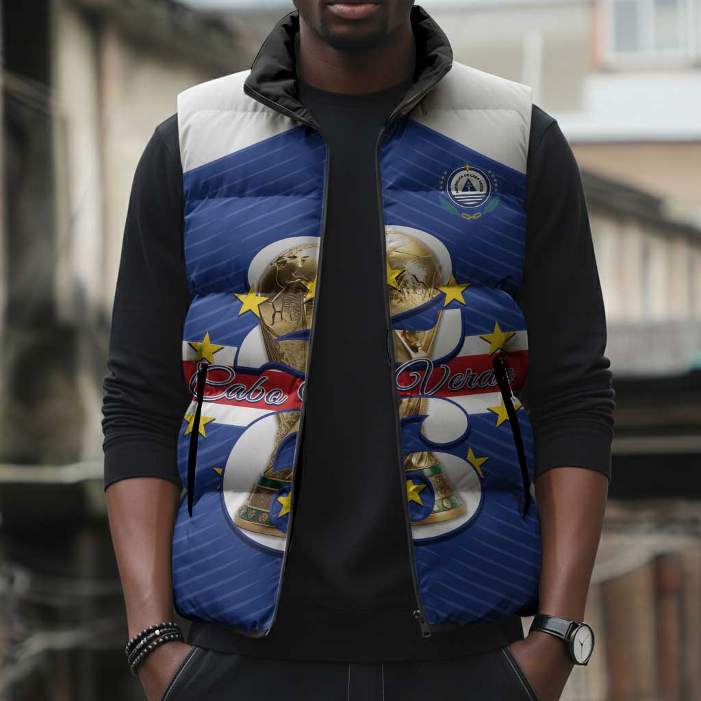 Personalized Cape Verde Football Sleeveless Puffer Jacket 2026 Tubaroes Azuis First-ever World Cup