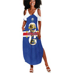 Personalized Afro Cape Verde Football Summer Maxi Dress 2026 Tubaroes Azuis First-ever World Cup - African Pride