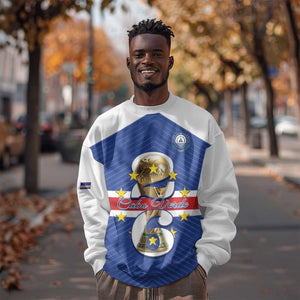 Personalized Afro Cape Verde Football Sweatshirt 2026 Tubaroes Azuis First-ever World Cup - African Pride