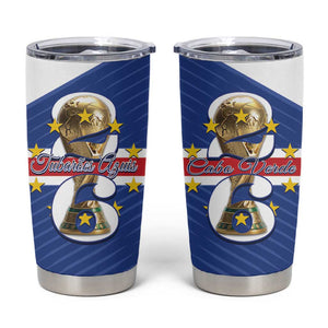 Personalized Afro Cape Verde Football Tumbler Cup 2026 Tubaroes Azuis First-ever World Cup - African Pride