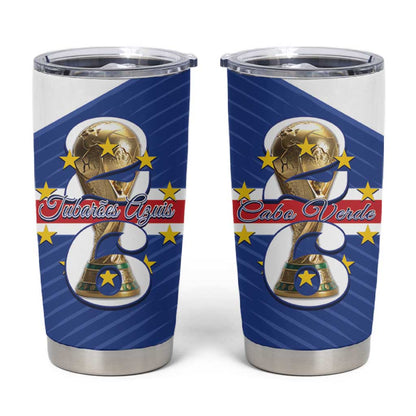 Personalized Afro Cape Verde Football Tumbler Cup 2026 Tubaroes Azuis First-ever World Cup - African Pride