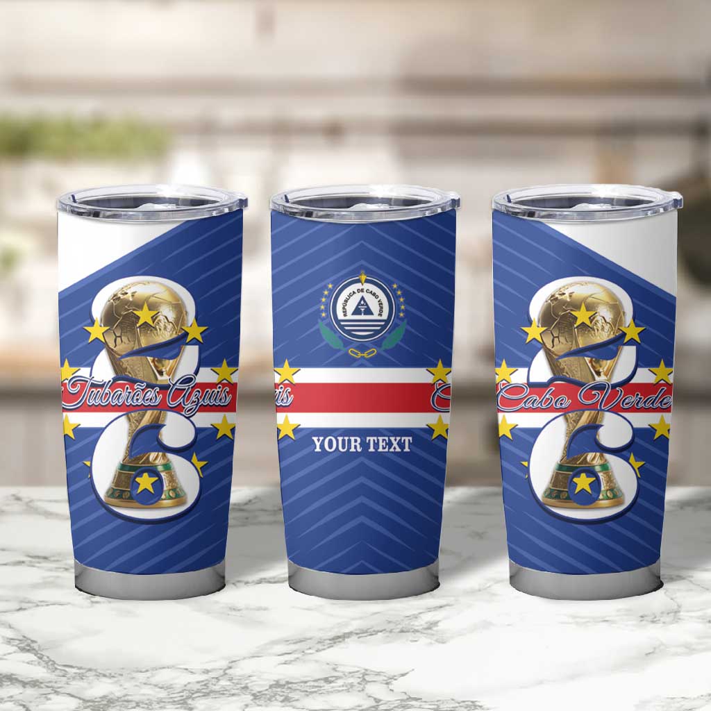 Personalized Afro Cape Verde Football Tumbler Cup 2026 Tubaroes Azuis First-ever World Cup - African Pride