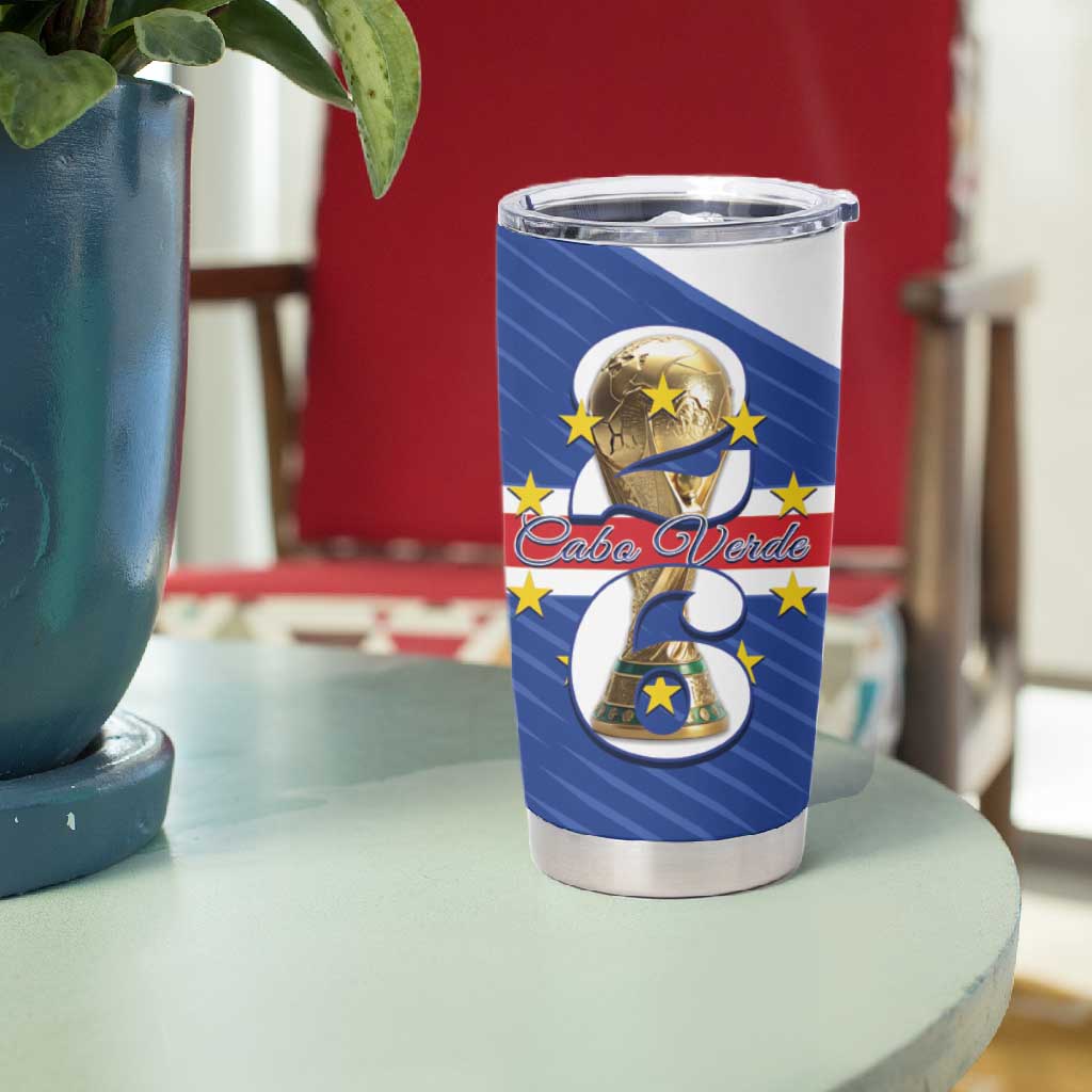 Personalized Afro Cape Verde Football Tumbler Cup 2026 Tubaroes Azuis First-ever World Cup - African Pride