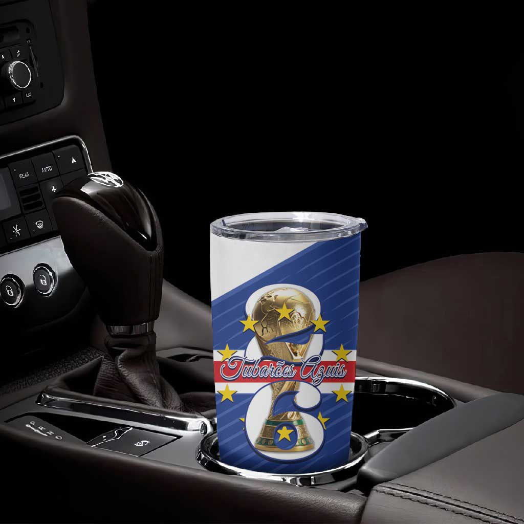 Personalized Afro Cape Verde Football Tumbler Cup 2026 Tubaroes Azuis First-ever World Cup - African Pride