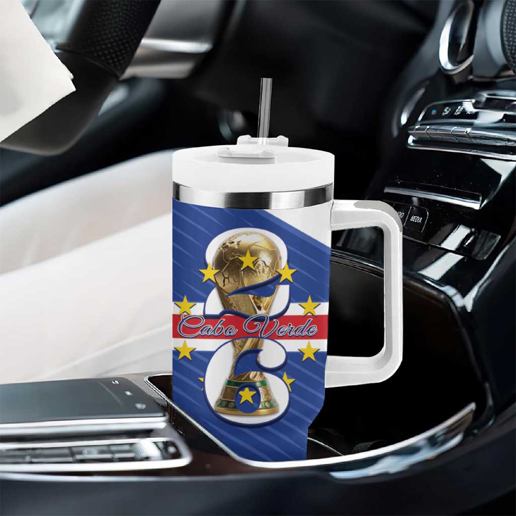 Personalized Afro Cape Verde Football Tumbler With Handle 2026 Tubaroes Azuis First-ever World Cup - African Pride