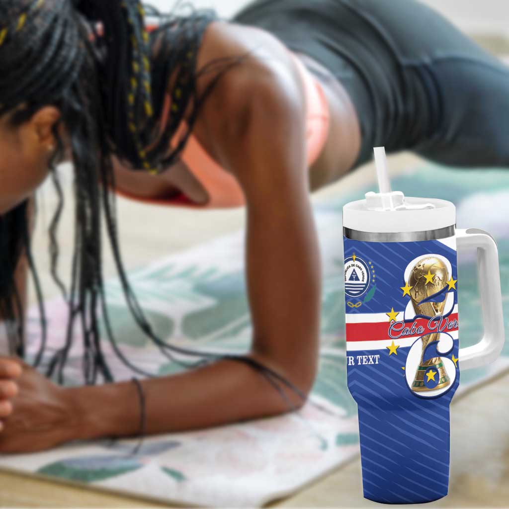 Personalized Afro Cape Verde Football Tumbler With Handle 2026 Tubaroes Azuis First-ever World Cup - African Pride