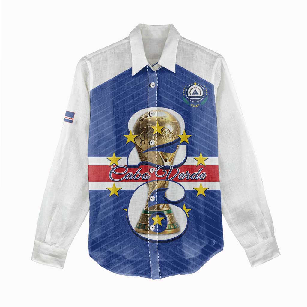 Personalized Afro Cape Verde Football Women Casual Shirt 2026 Tubaroes Azuis First-ever World Cup - African Pride