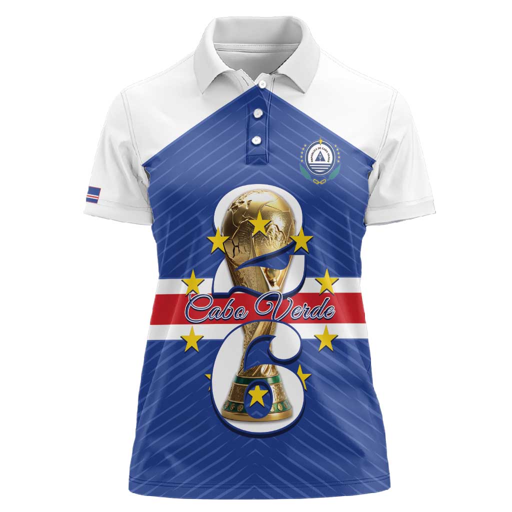 Personalized Afro Cape Verde Football Women Polo Shirt 2026 Tubaroes Azuis First-ever World Cup - African Pride