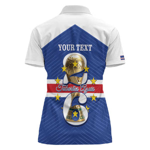 Personalized Afro Cape Verde Football Women Polo Shirt 2026 Tubaroes Azuis First-ever World Cup - African Pride