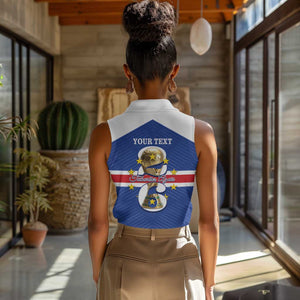 Personalized Afro Cape Verde Football Women Sleeveless Polo Shirt 2026 Tubaroes Azuis First-ever World Cup - African Pride