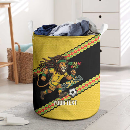 Jamaica 2026 Football Custom Laundry Basket Go Reggae Boyz Rasta Lion Sporty