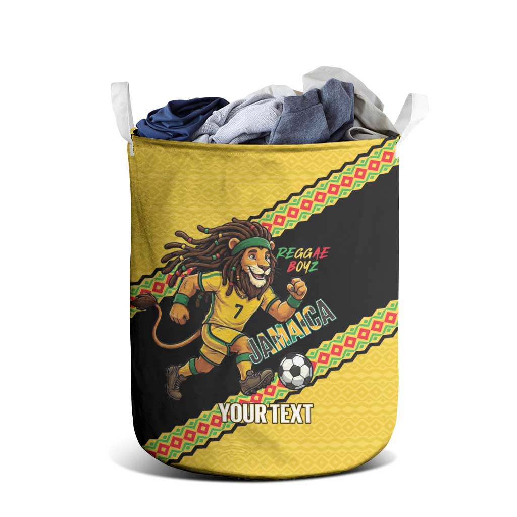 Jamaica 2026 Football Custom Laundry Basket Go Reggae Boyz Rasta Lion Sporty