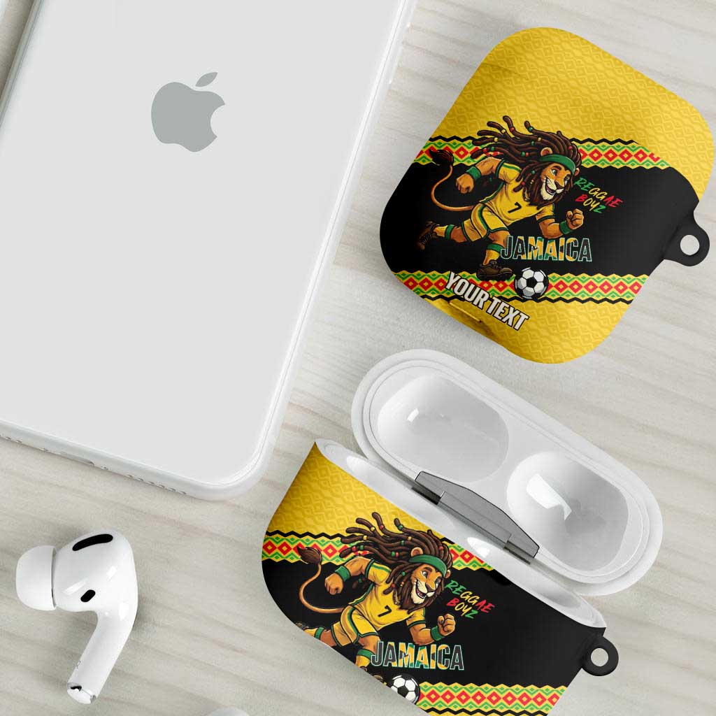 Jamaica 2026 Football Custom AirPods Case Go Reggae Boyz Rasta Lion Sporty