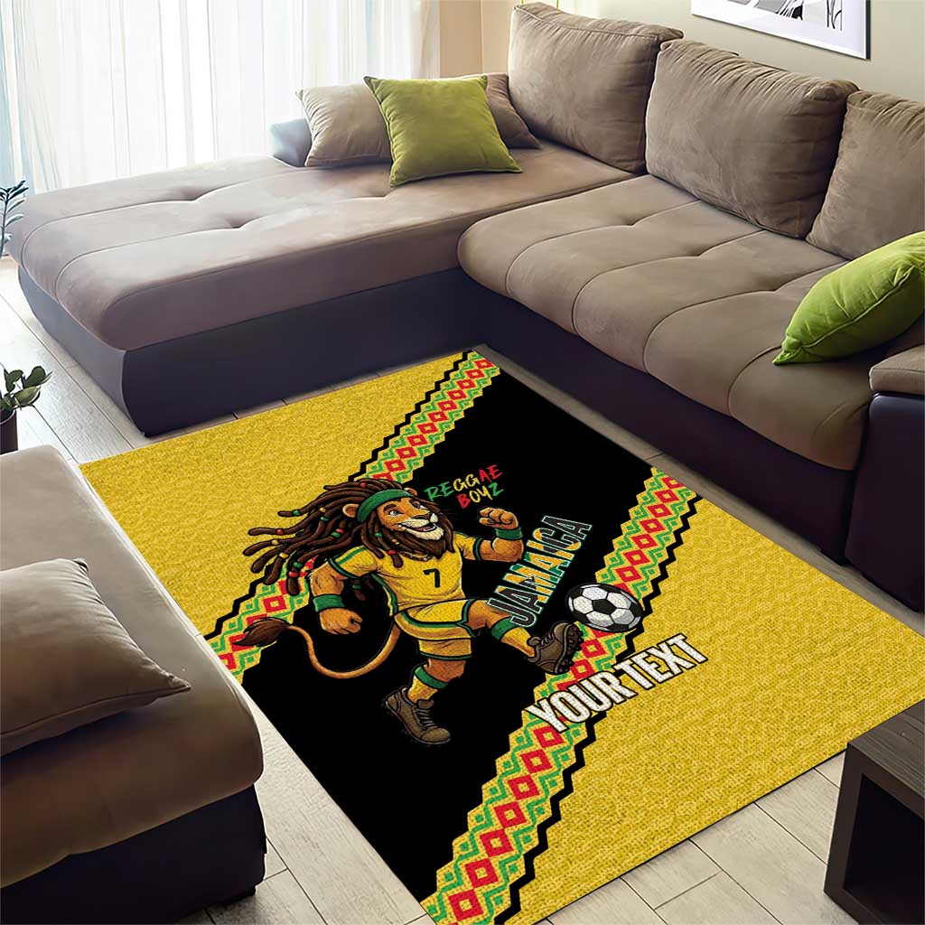 Jamaica 2026 Football Custom Area Rug Go Reggae Boyz Rasta Lion Sporty