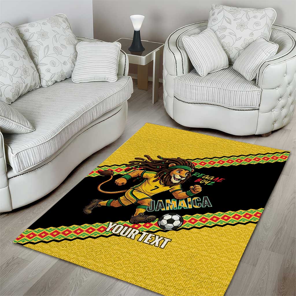Jamaica 2026 Football Custom Area Rug Go Reggae Boyz Rasta Lion Sporty