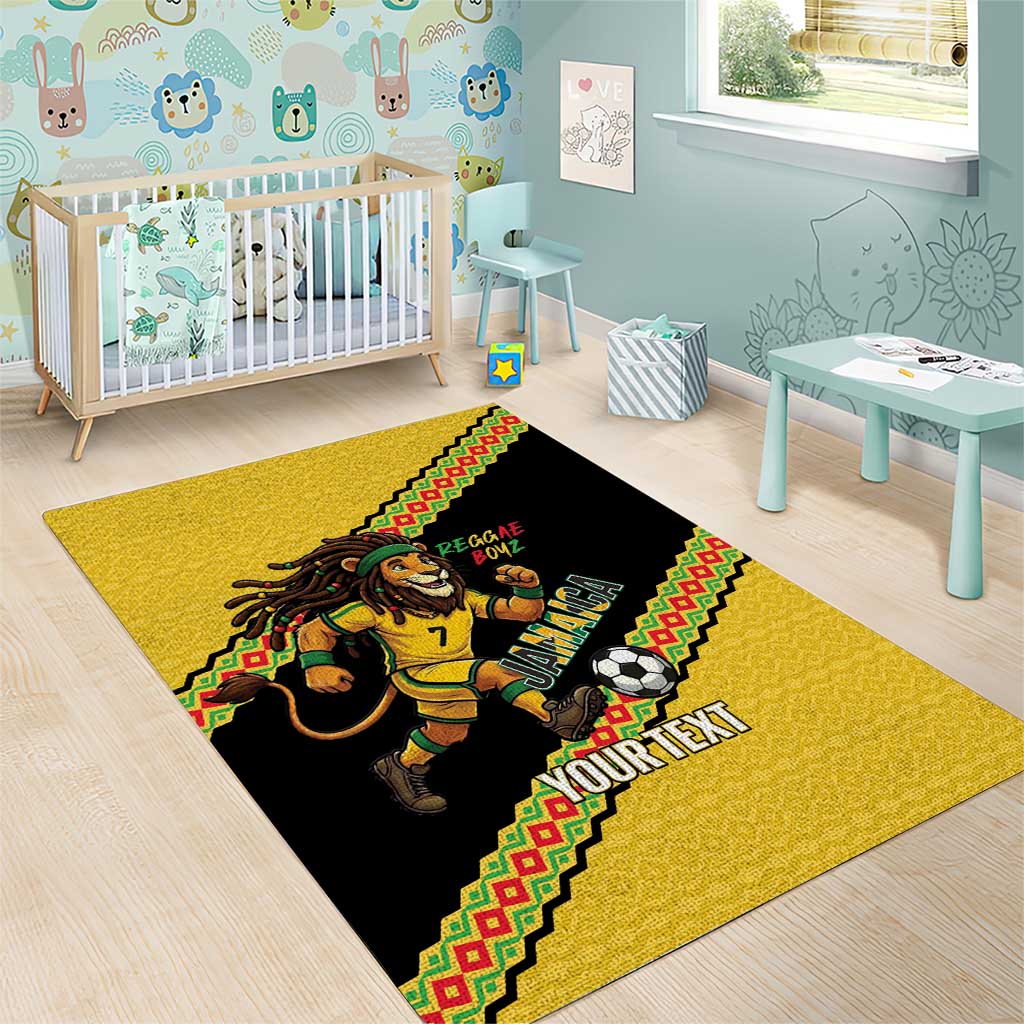 Jamaica 2026 Football Custom Area Rug Go Reggae Boyz Rasta Lion Sporty