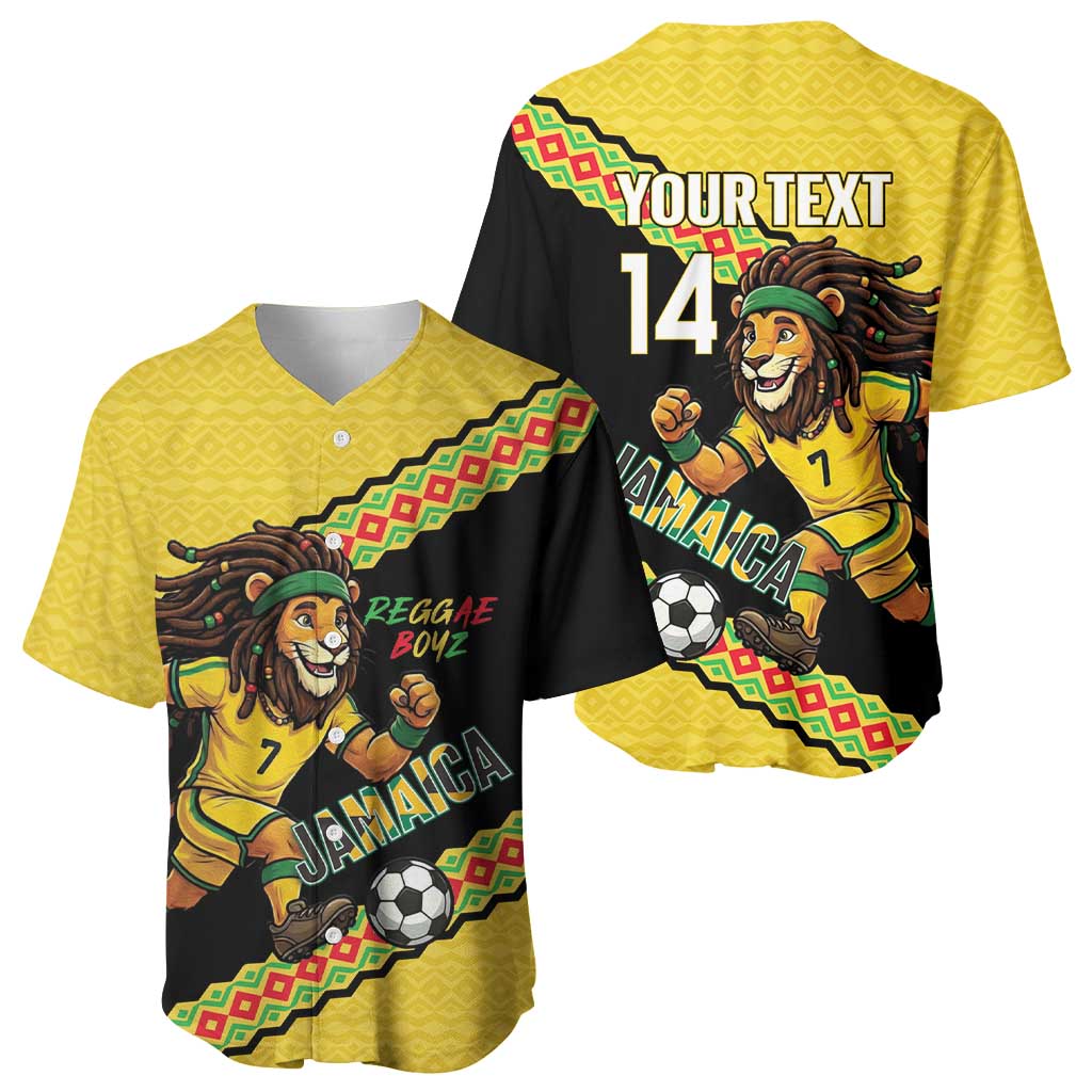 Jamaica 2026 Football Custom Baseball Jersey Go Reggae Boyz Rasta Lion Sporty