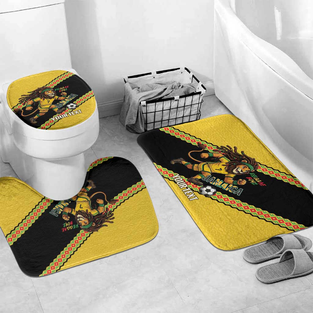 Jamaica 2026 Football Custom Bathroom Set Go Reggae Boyz Rasta Lion Sporty