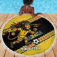 Jamaica 2026 Football Custom Beach Blanket Go Reggae Boyz Rasta Lion Sporty