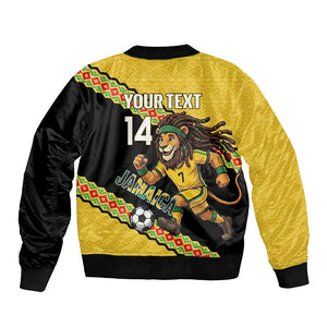 Jamaica 2026 Football Custom Bomber Jacket Go Reggae Boyz Rasta Lion Sporty
