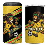 Jamaica 2026 Football Custom 4 in 1 Can Cooler Tumbler Go Reggae Boyz Rasta Lion Sporty