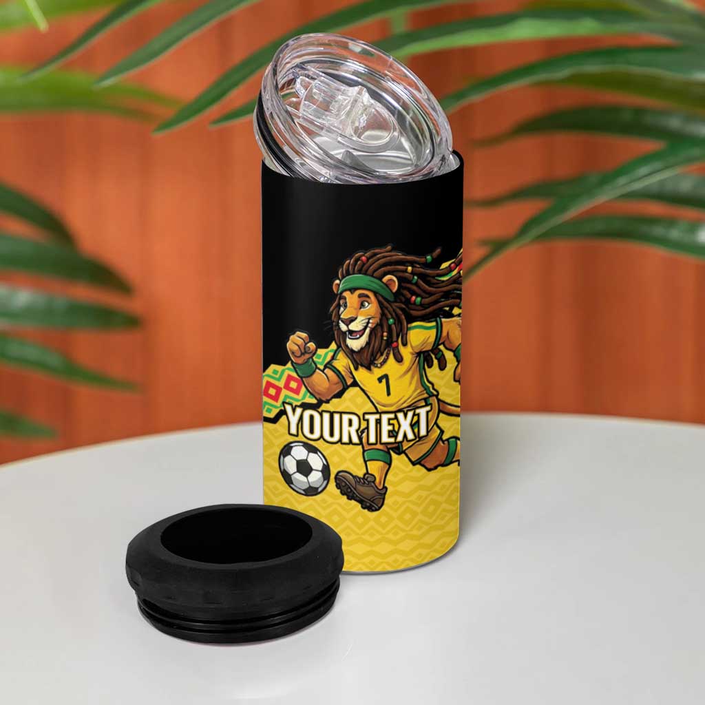 Jamaica 2026 Football Custom 4 in 1 Can Cooler Tumbler Go Reggae Boyz Rasta Lion Sporty