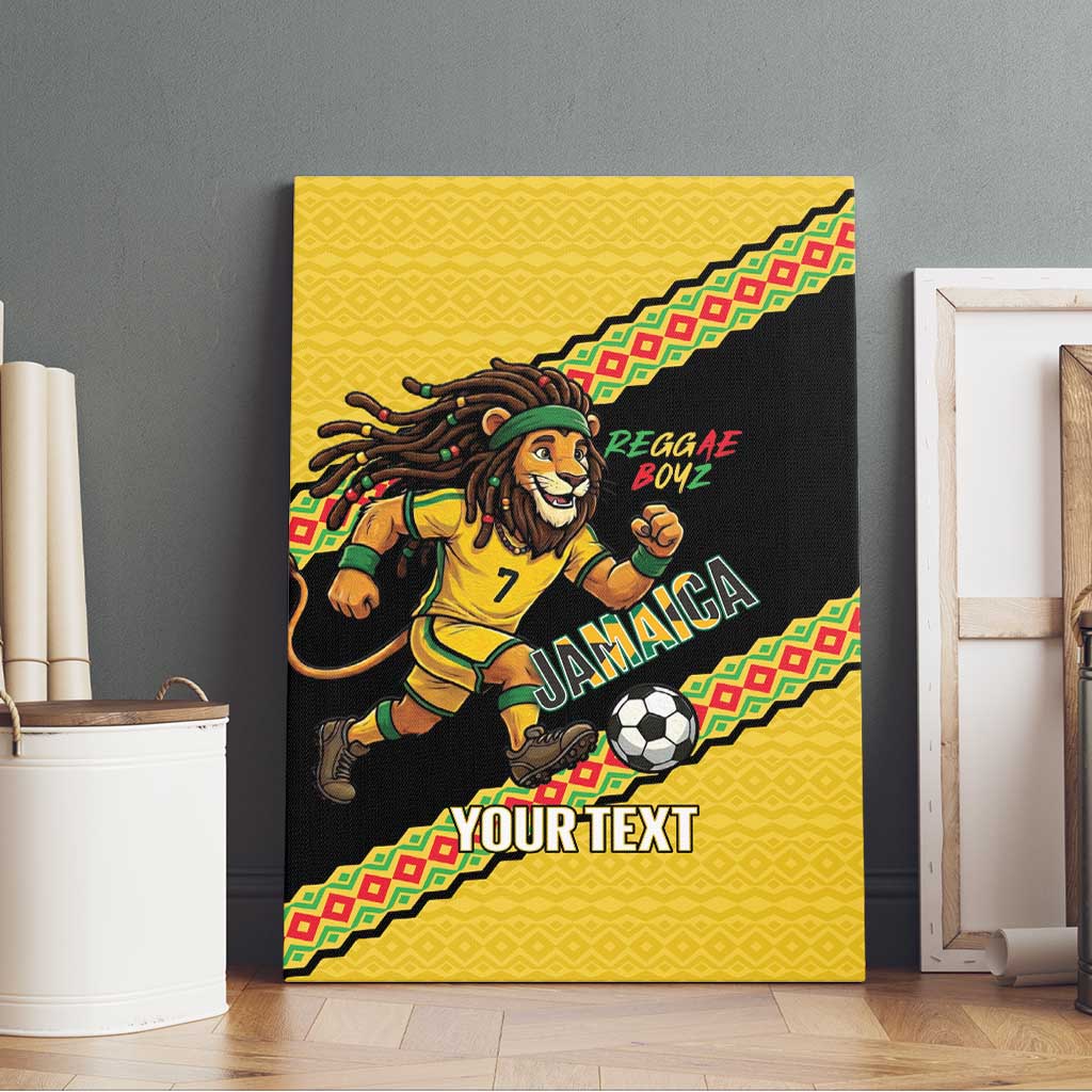 Jamaica 2026 Football Custom Canvas Wall Art Go Reggae Boyz Rasta Lion Sporty