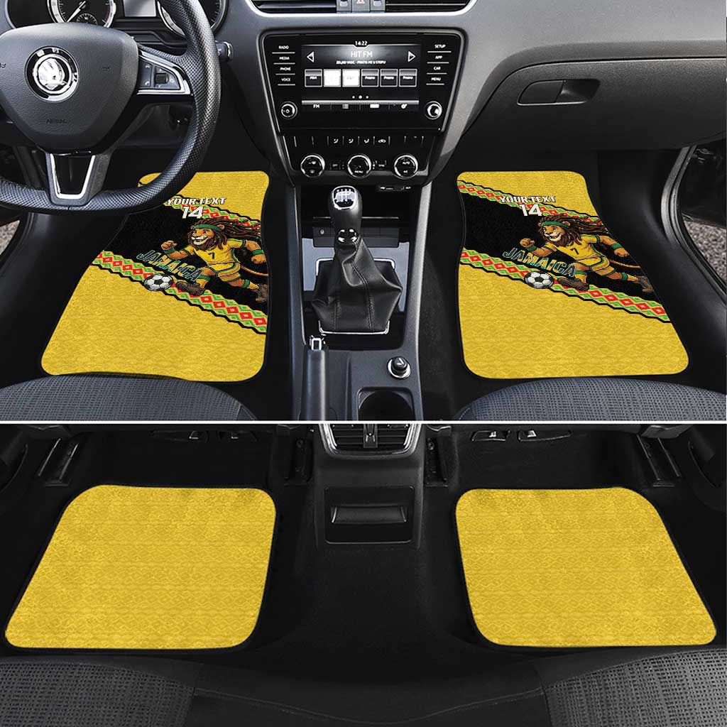 Jamaica 2026 Football Custom Car Mats Go Reggae Boyz Rasta Lion Sporty