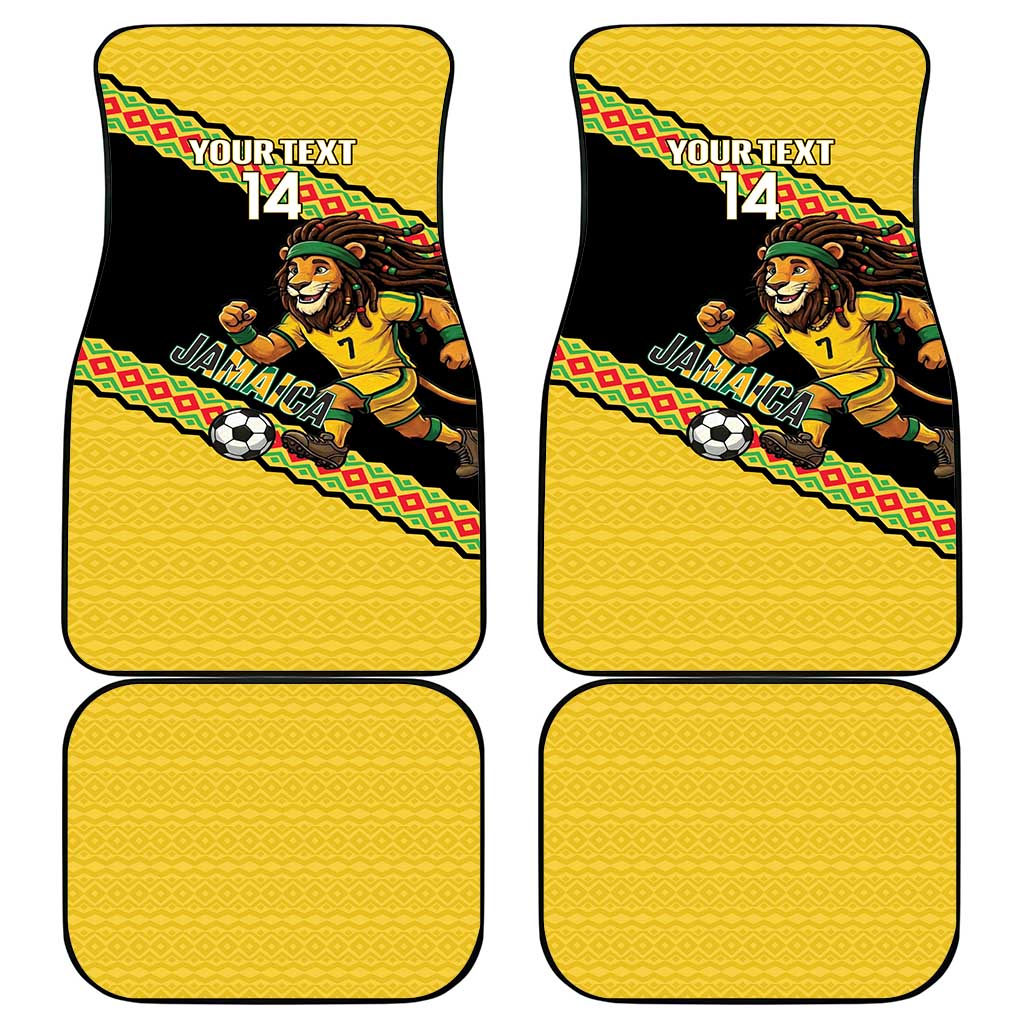 Jamaica 2026 Football Custom Car Mats Go Reggae Boyz Rasta Lion Sporty