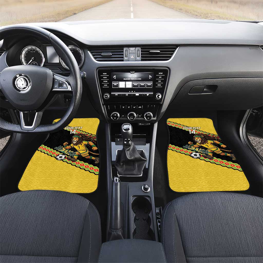 Jamaica 2026 Football Custom Car Mats Go Reggae Boyz Rasta Lion Sporty