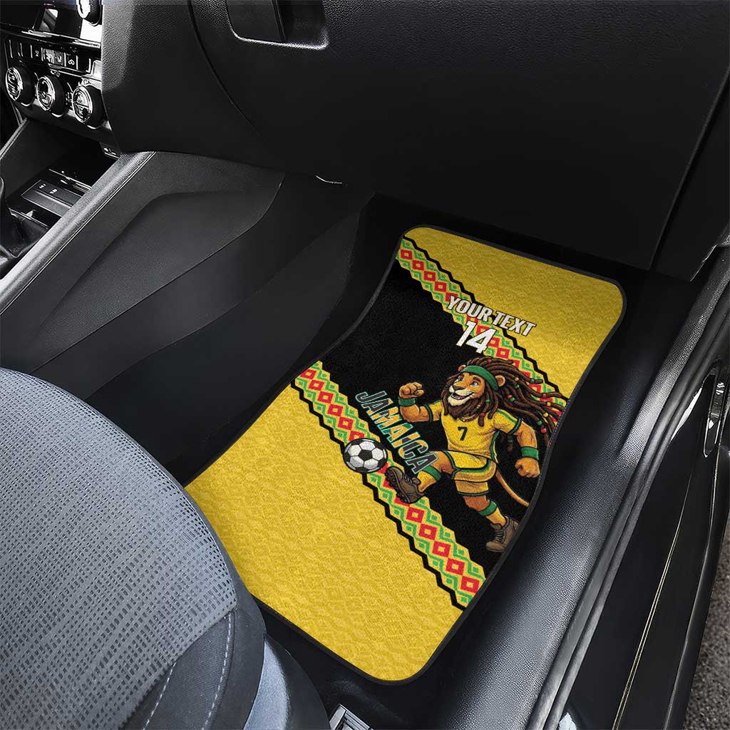 Jamaica 2026 Football Custom Car Mats Go Reggae Boyz Rasta Lion Sporty