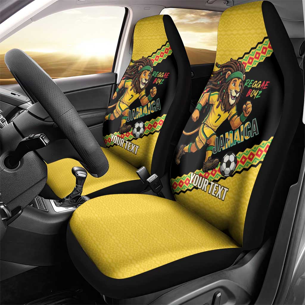 Jamaica 2026 Football Custom Car Seat Cover Go Reggae Boyz Rasta Lion Sporty