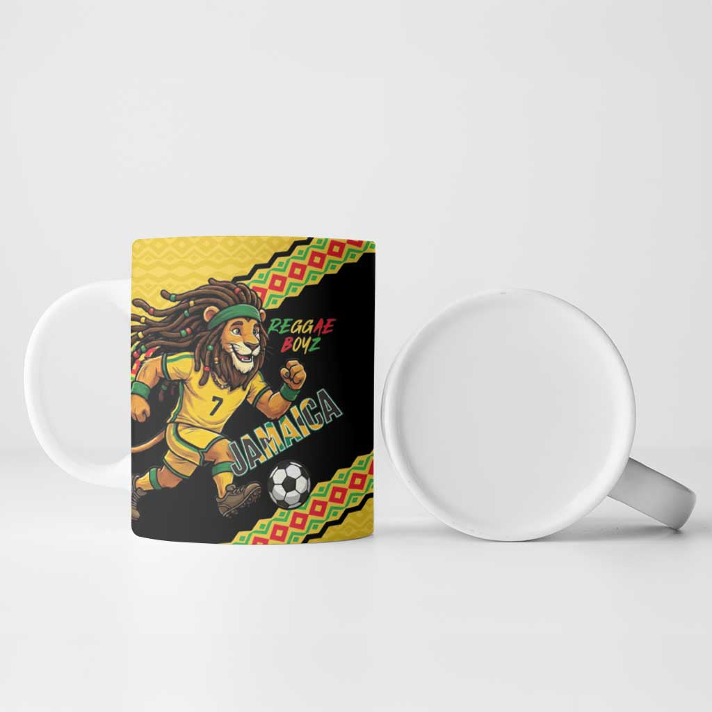 Jamaica 2026 Football Custom Ceramic Mug Go Reggae Boyz Rasta Lion Sporty