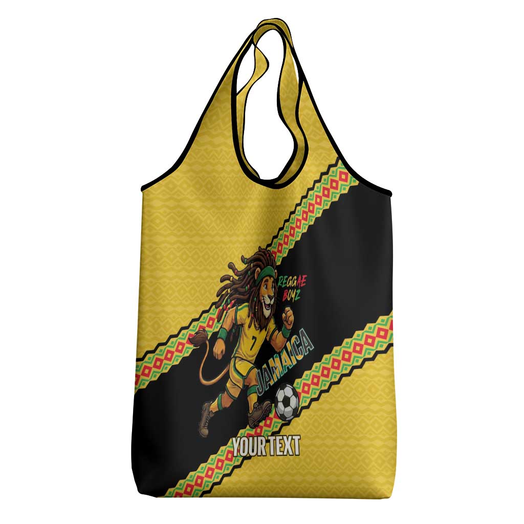 Jamaica 2026 Football Custom Grocery Bag Go Reggae Boyz Rasta Lion Sporty
