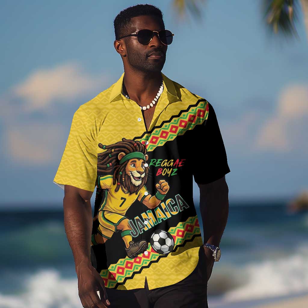 Jamaica 2026 Football Custom Hawaiian Shirt Go Reggae Boyz Rasta Lion Sporty