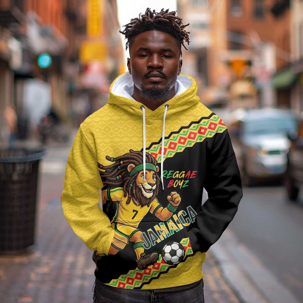 Jamaica 2026 Football Custom Hoodie Go Reggae Boyz Rasta Lion Sporty