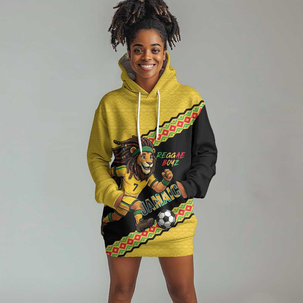 Jamaica 2026 Football Custom Hoodie Dress Go Reggae Boyz Rasta Lion Sporty