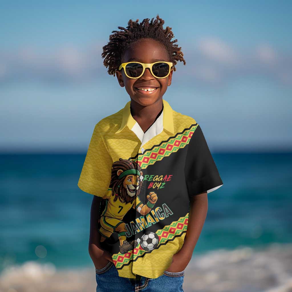 Jamaica 2026 Football Custom Kid Hawaiian Shirt Go Reggae Boyz Rasta ...