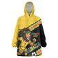 Jamaica 2026 Football Custom Kid Wearable Blanket Hoodie Go Reggae Boyz Rasta Lion Sporty