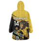 Jamaica 2026 Football Custom Kid Wearable Blanket Hoodie Go Reggae Boyz Rasta Lion Sporty