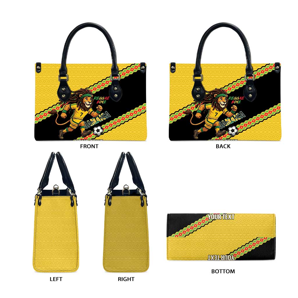 Jamaica 2026 Football Custom Leather Bag Go Reggae Boyz Rasta Lion Sporty