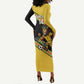 Jamaica 2026 Football Custom Long Sleeve Bodycon Dress Go Reggae Boyz Rasta Lion Sporty