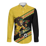 Jamaica 2026 Football Custom Long Sleeve Button Shirt Go Reggae Boyz Rasta Lion Sporty