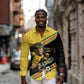 Jamaica 2026 Football Custom Long Sleeve Button Shirt Go Reggae Boyz Rasta Lion Sporty